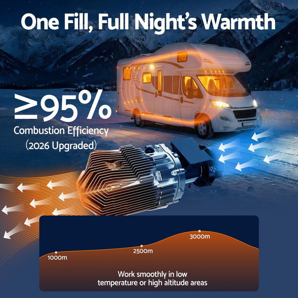 Giantz Diesel Air Heater All-in-one 12/24V 5KW LCD Remote Control for Car RV Indoors machinery