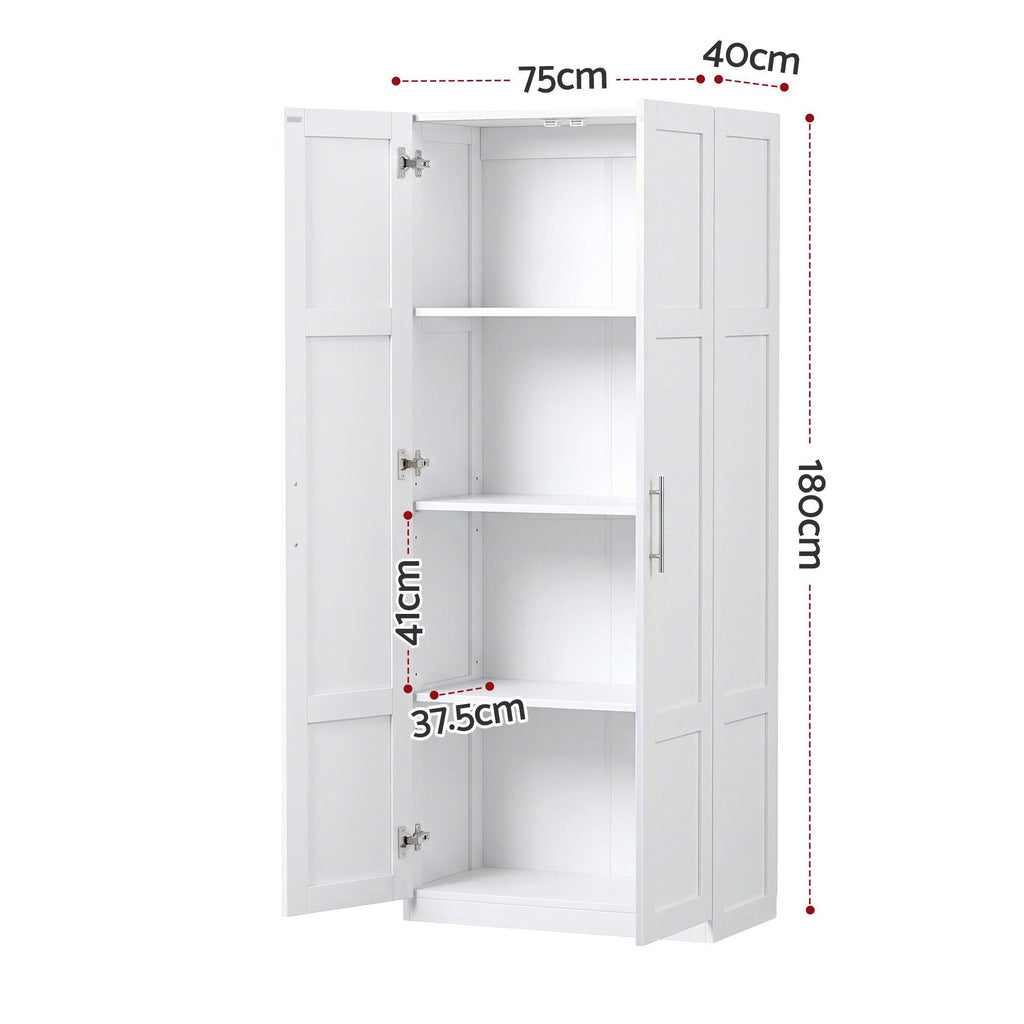 Artiss 2x Buffet Sideboard Cabinet Pantry Hutch Kitchen Storage Organiser White