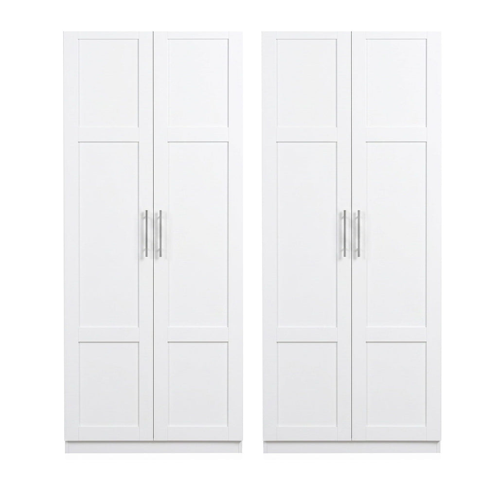 Artiss 2x Buffet Sideboard Cabinet Pantry Hutch Kitchen Storage Organiser White