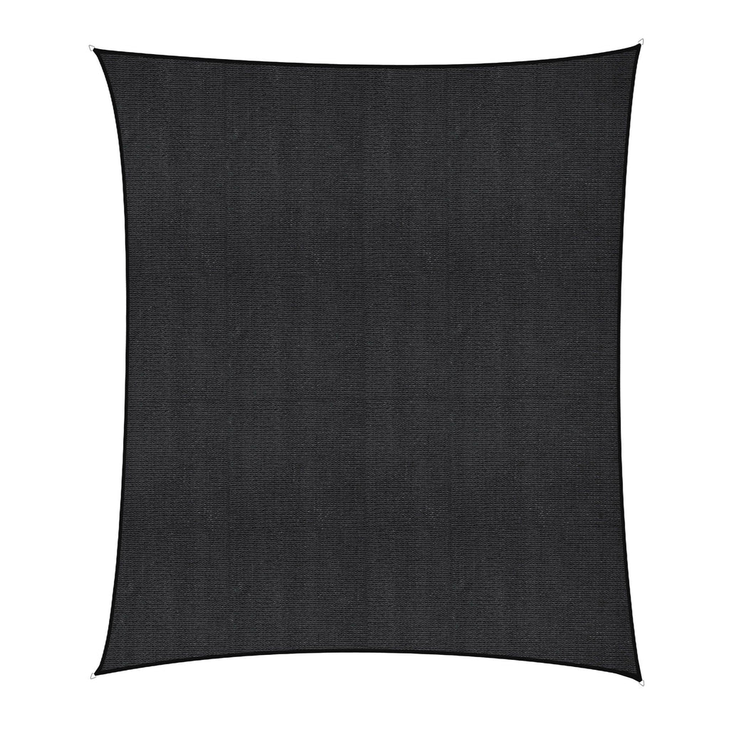 Instahut Sun Shade Sail Cloth 98% UV Block Outdoor Canopy Rectangle 5X6M Black