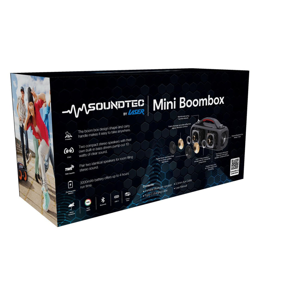 SoundTec Mini Boombox Portable Speaker
