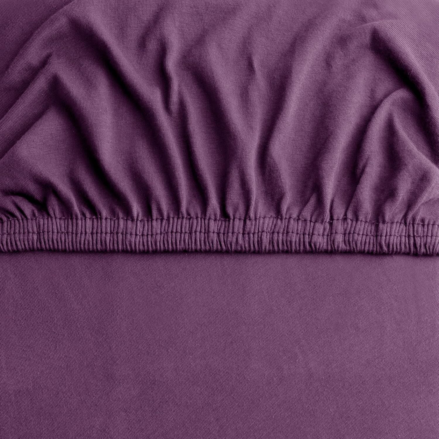 Hotel Quality Fitted sheets - 2 Piece Fitted sheets  -Breathable Bedding - Wrinkle, Fade, Stain Resistant- 26inch/40cm Deep Pocket Fitted Bed Sheet-Wrinkle and Fade Resistant,(Purple,Double)