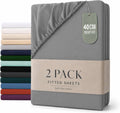 Hotel Quality Fitted sheets - 2 Piece Fitted sheets  -Breathable Bedding - Wrinkle, Fade, Stain Resistant- 26inch/40cm Deep Pocket Fitted Bed Sheet-Wrinkle and Fade Resistant,(Grey,King)