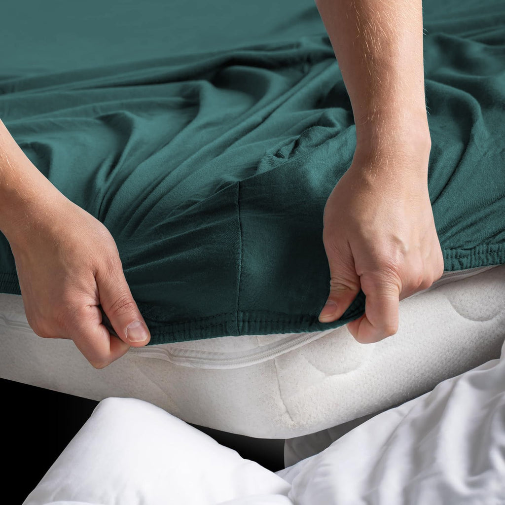 Hotel Quality Fitted sheets - 2 Piece Fitted sheets  -Breathable Bedding - Wrinkle, Fade, Stain Resistant- 26inch/40cm Deep Pocket Fitted Bed Sheet-Wrinkle and Fade Resistant,(Biscay blue,King)