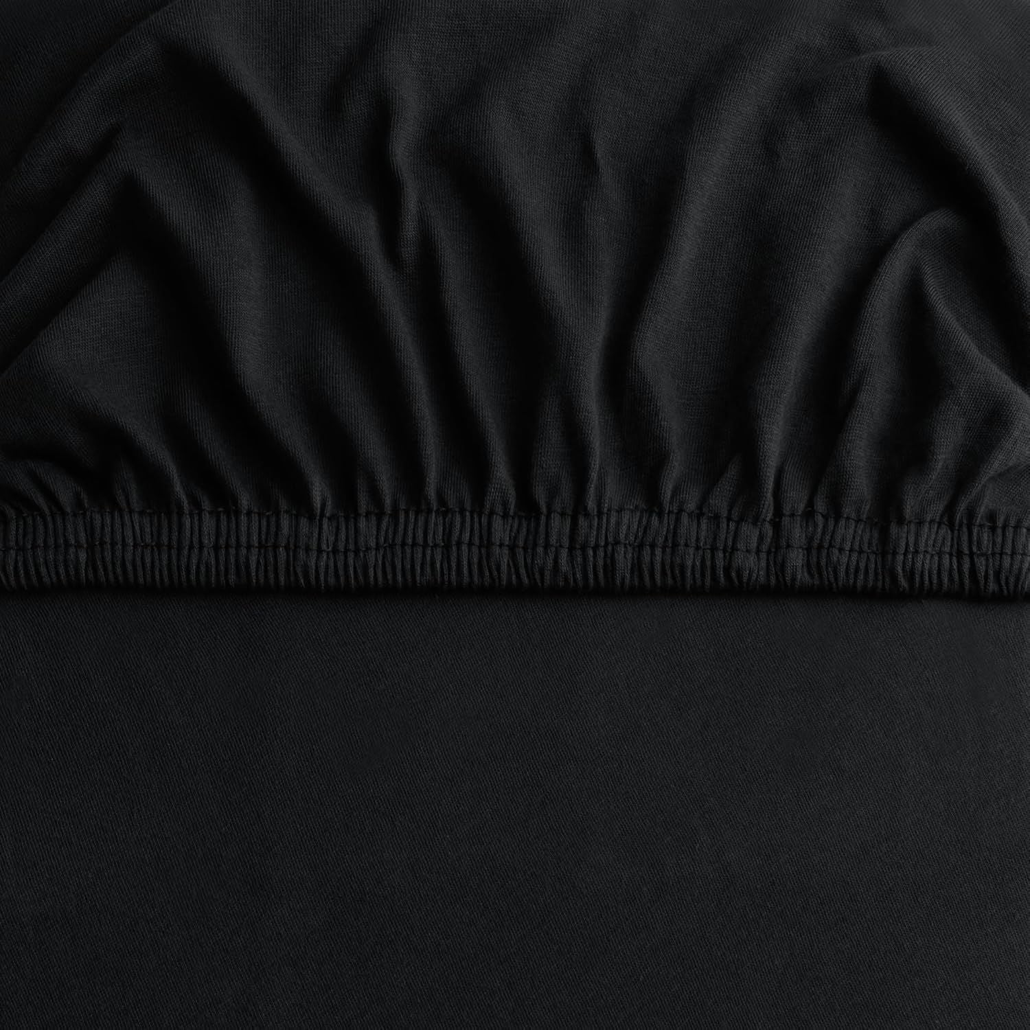 Hotel Quality Fitted sheets - 2 Piece Fitted sheets  -Breathable Bedding - Wrinkle, Fade, Stain Resistant- 26inch/40cm Deep Pocket Fitted Bed Sheet-Wrinkle and Fade Resistant,(Black,King Single)