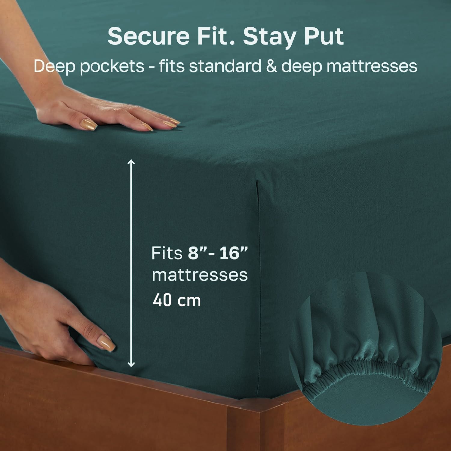 Hotel Quality Fitted sheets - 2 Piece Fitted sheets  -Breathable Bedding - Wrinkle, Fade, Stain Resistant- 26inch/40cm Deep Pocket Fitted Bed Sheet-Wrinkle and Fade Resistant,(Biscay blue,King Single)