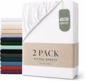 Hotel Quality Fitted sheets - 2 Piece Fitted sheets  -Breathable Bedding - Wrinkle, Fade, Stain Resistant- 26inch/40cm Deep Pocket Fitted Bed Sheet-Wrinkle and Fade Resistant,(White,Single)
