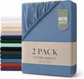 Hotel Quality Fitted sheets - 2 Piece Fitted sheets  -Breathable Bedding - Wrinkle, Fade, Stain Resistant- 26inch/40cm Deep Pocket Fitted Bed Sheet-Wrinkle and Fade Resistant,(Ocean,Single)
