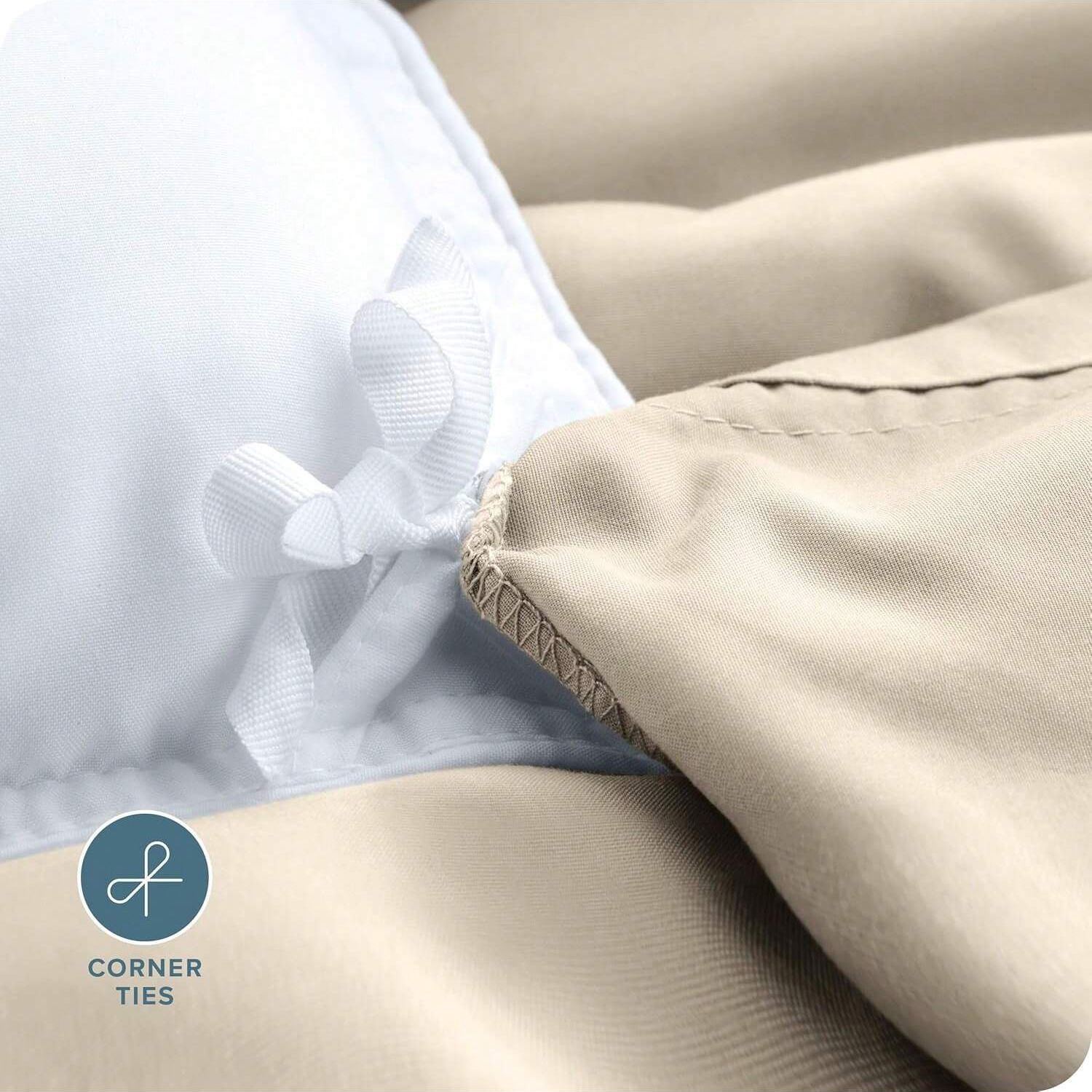 3 Piece Hotel Soft Microfiber Quilt Cover Set-2000TC Duvet/Donna Cover Set & Pillowcases -1 Quilt Cover Zipper Closure & 1 x Pillowcases-Breathable Bedding - Wrinkle, Fade, Stain Resistant(Camel Beige,Queen)