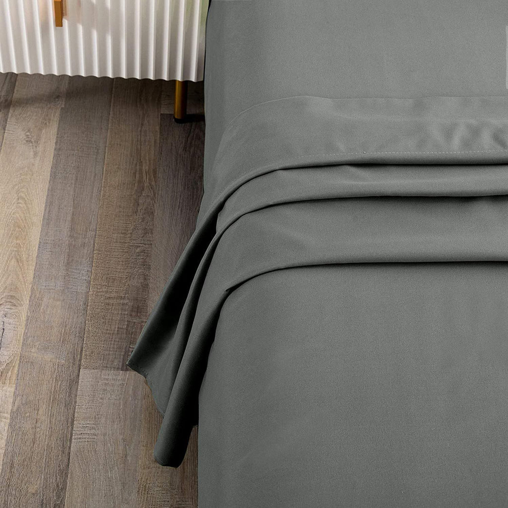Elegant Comfort Premium Hotel Quality 1-Piece King Single Flat Sheet, Luxury and Softest 2000 Thread Count Bedding Flat Sheet(King Single,Grey)