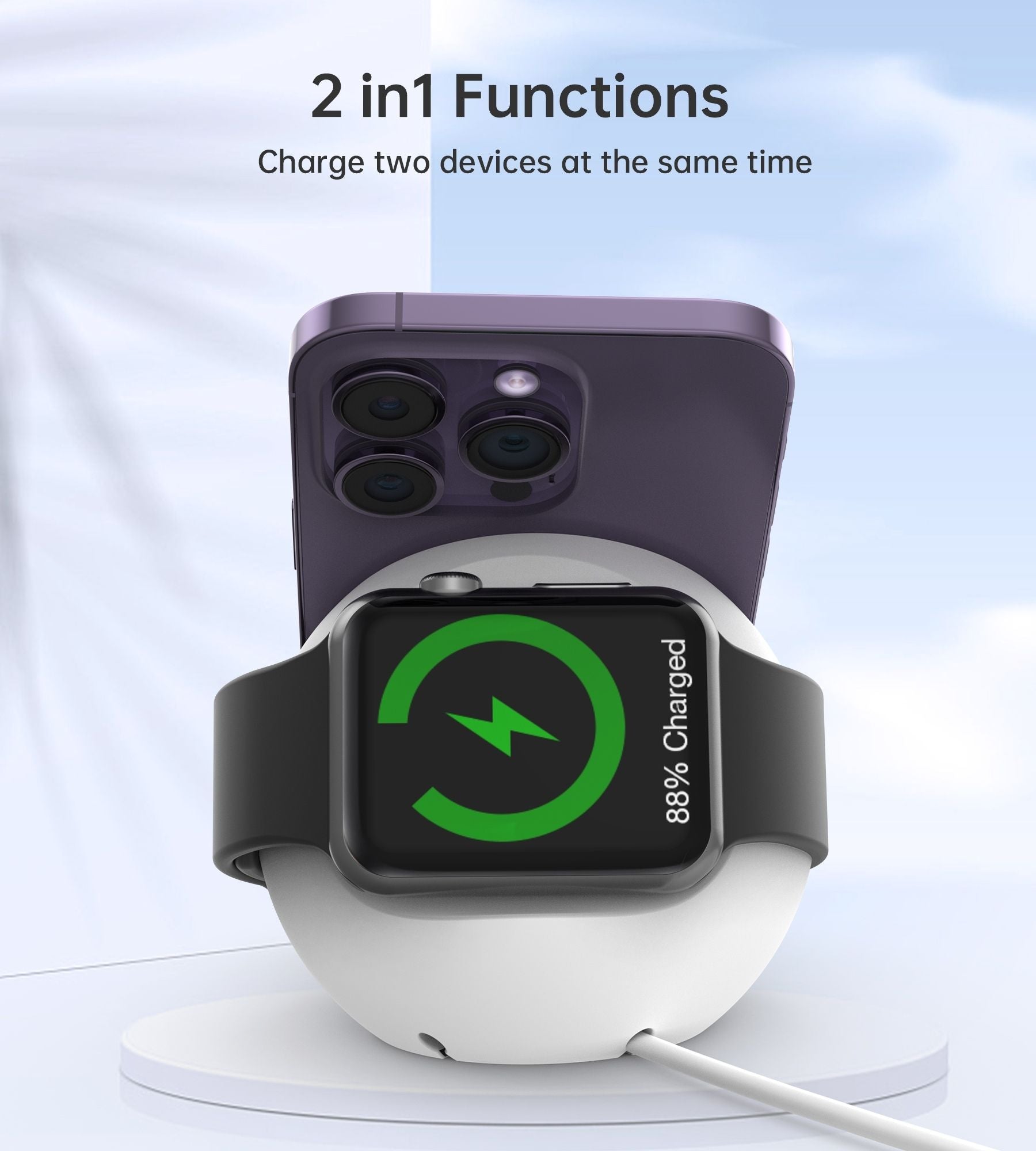 CHOETECH H050-W Magnetic Holder for iPhone 12/13/14 /15 Series and iWatch (White)