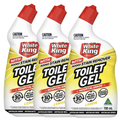 3x White King Toilet Gel With Added Stain Remover Hospital Grade 700ml - Lemon