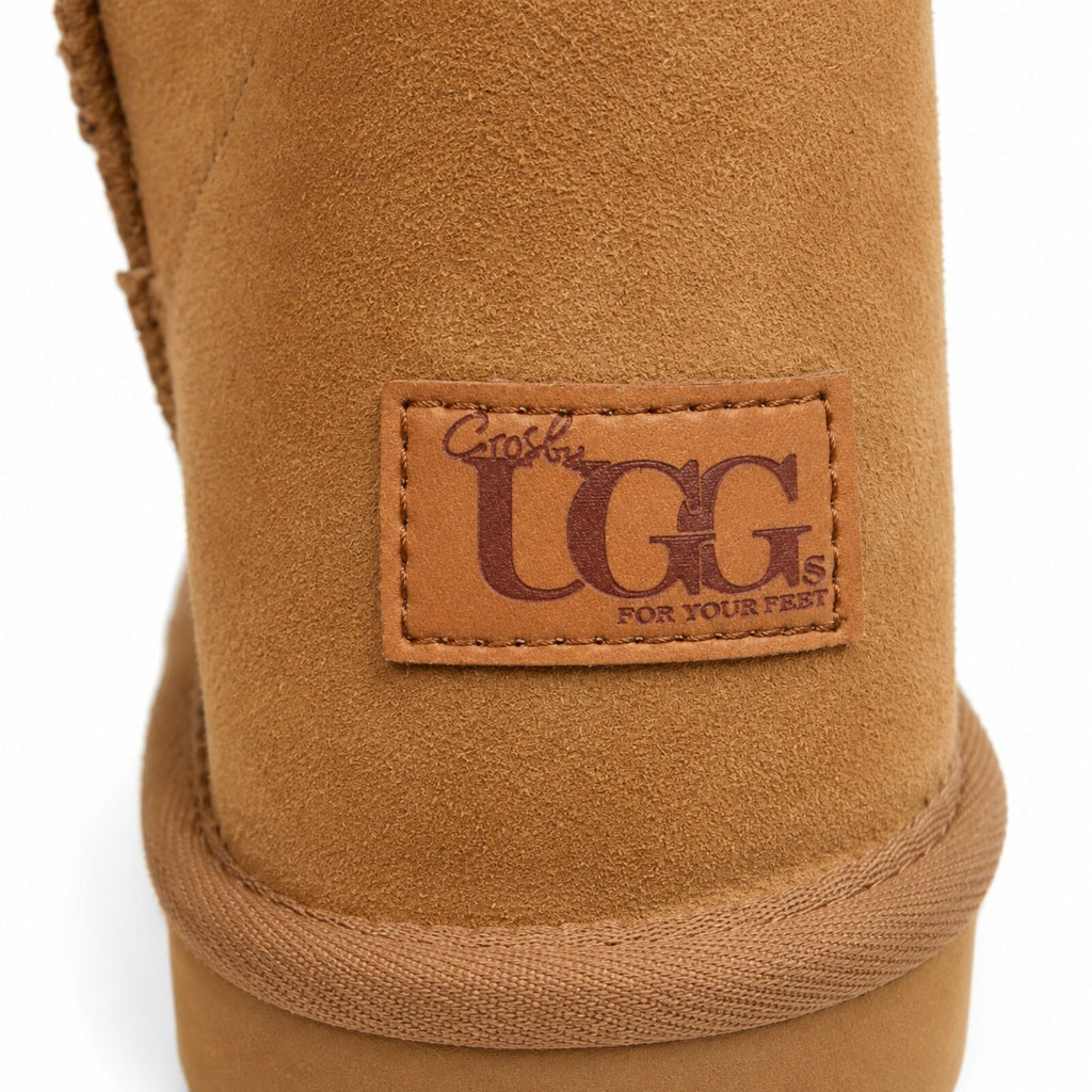 Jillaroo Womens UGG Boots Genuine Sheepskin Suede Leather Moccasins - Chestnut - 6