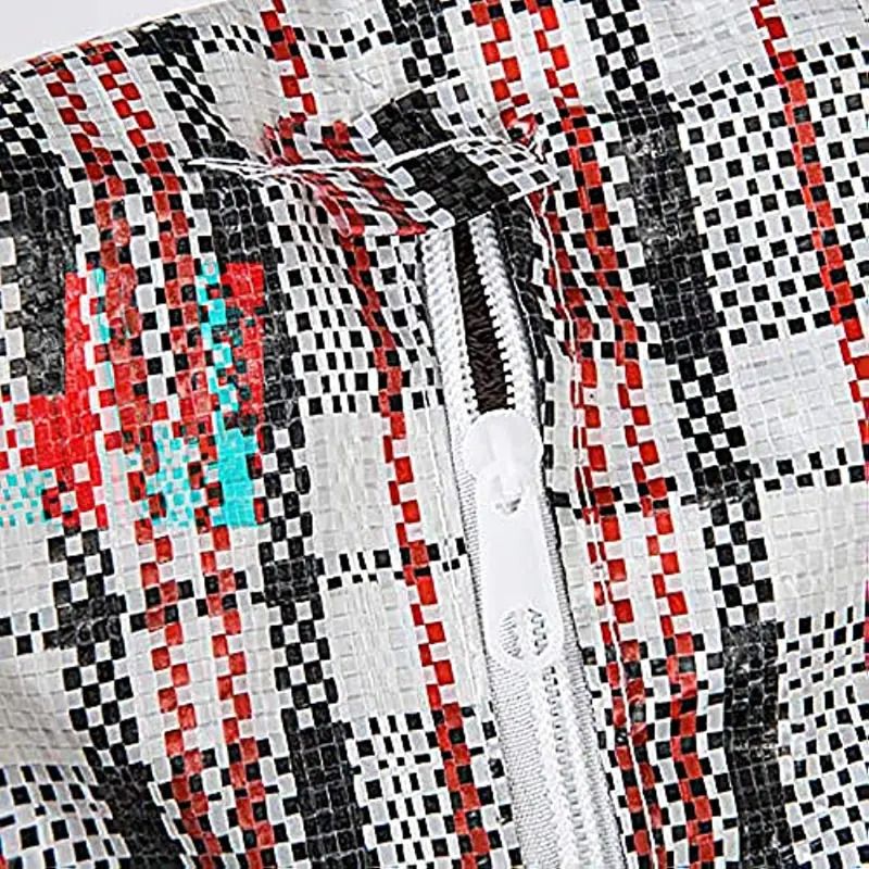 1x Large Stripe Bag Packing Storage Strip Zip Shopping Travel Check House Moving 50cm x 55cm x 20cm