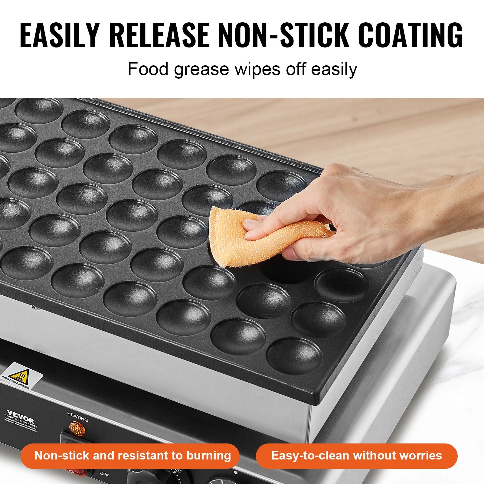 Mini Dutch Pancake Maker, 50PCS 43mm Diameter Dorayaki Baker Machine, 1700W Commercial Electric Poffertjes Grill, Non-stick Stainless Steel, Dual Temp & Time Control, for Home Kitchen Restaurant