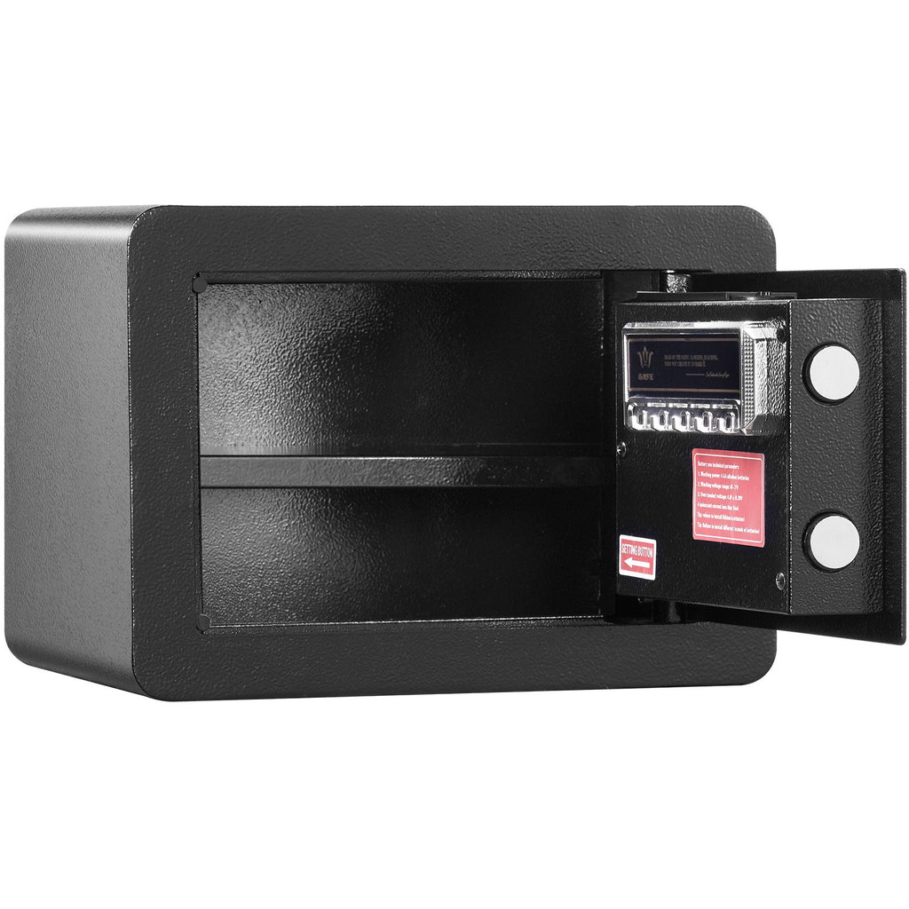 Safe, 0.5 Cubic Feet Home Safe, Steel Security Safe with Digital Keypad and 2 Keys, Wall-Mounted Cabinet Safe Protect Cash, Gold, Jewelry, Documents for Home, Hotel, 350 x 250 x 250 mm