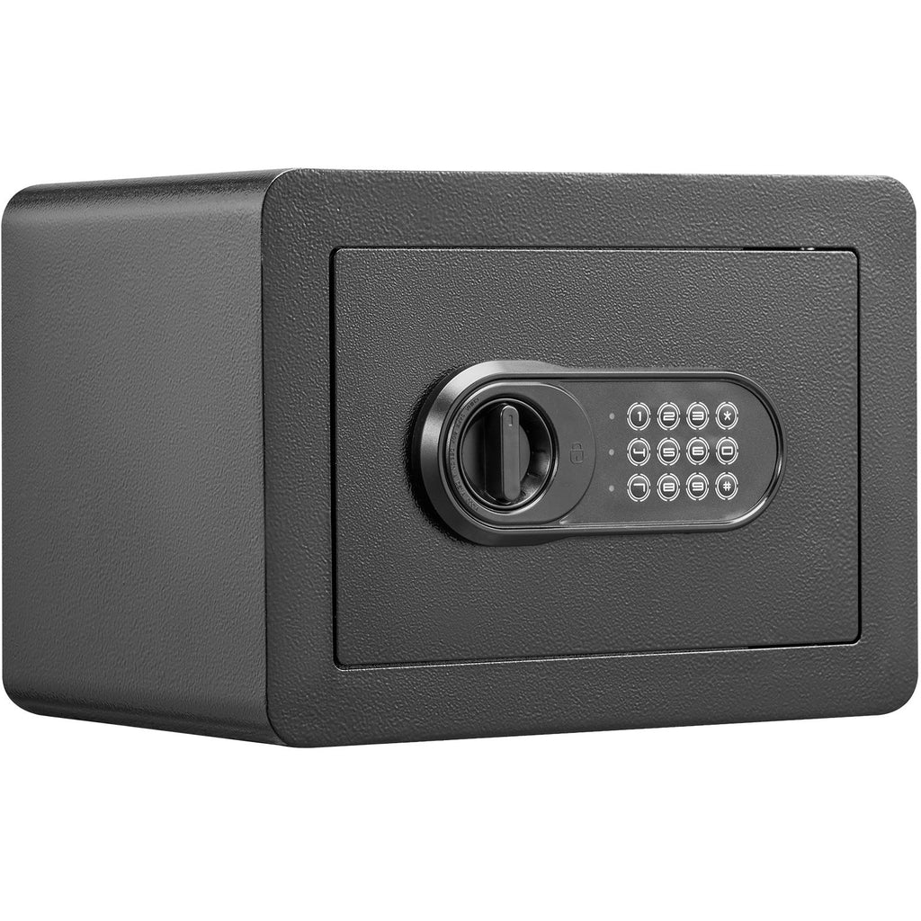 Safe, 0.5 Cubic Feet Home Safe, Steel Security Safe with Digital Keypad and 2 Keys, Wall-Mounted Cabinet Safe Protect Cash, Gold, Jewelry, Documents for Home, Hotel, 350 x 250 x 250 mm