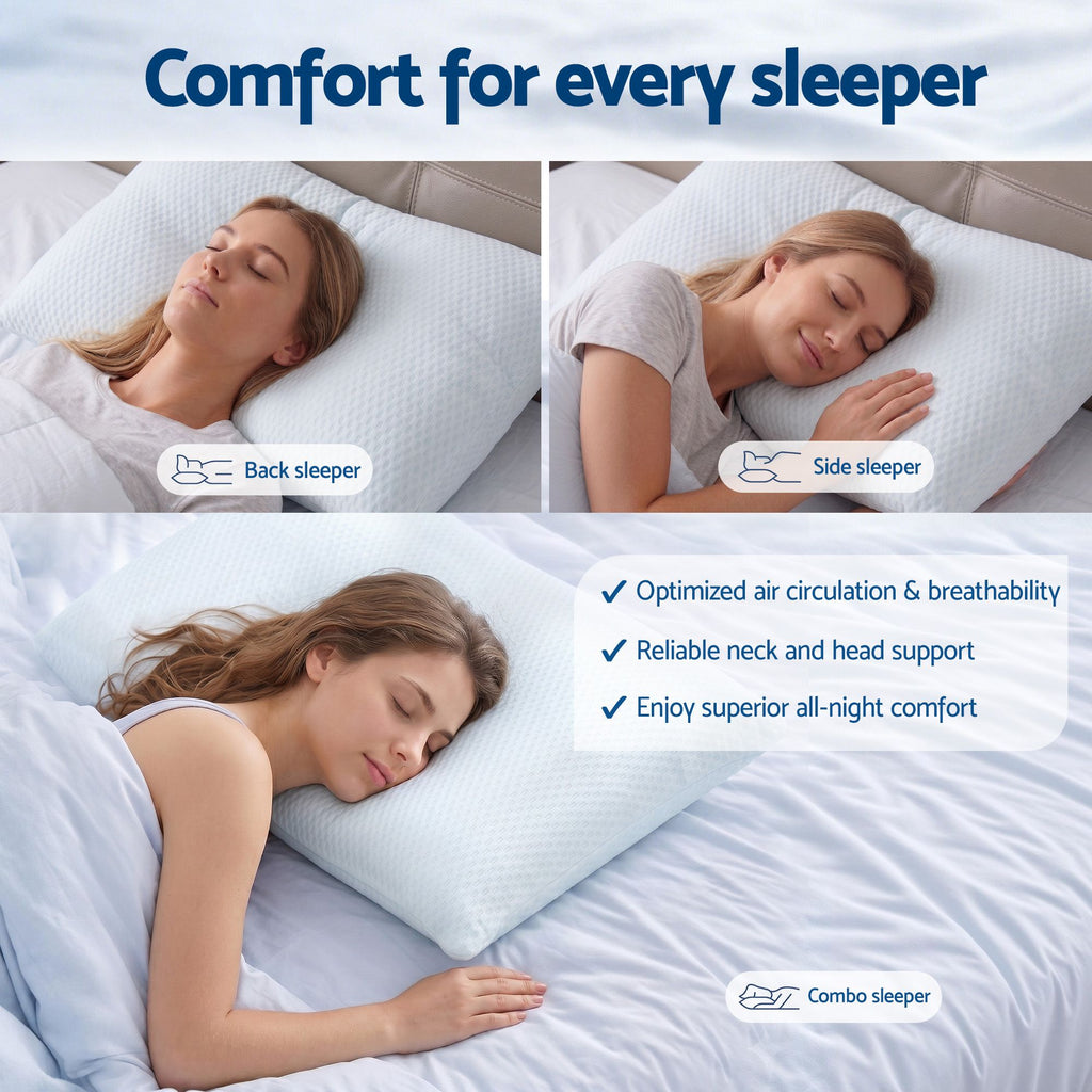 ROOMSENSE Cooling Memory Foam Pillow 2 Pack, Anti-Flattening Bed Pillows for Hot Sleepers, Adjustable Shredded Gel Side Sleeper Pillow for Neck Support, Washable Cover, 72x50x15cm